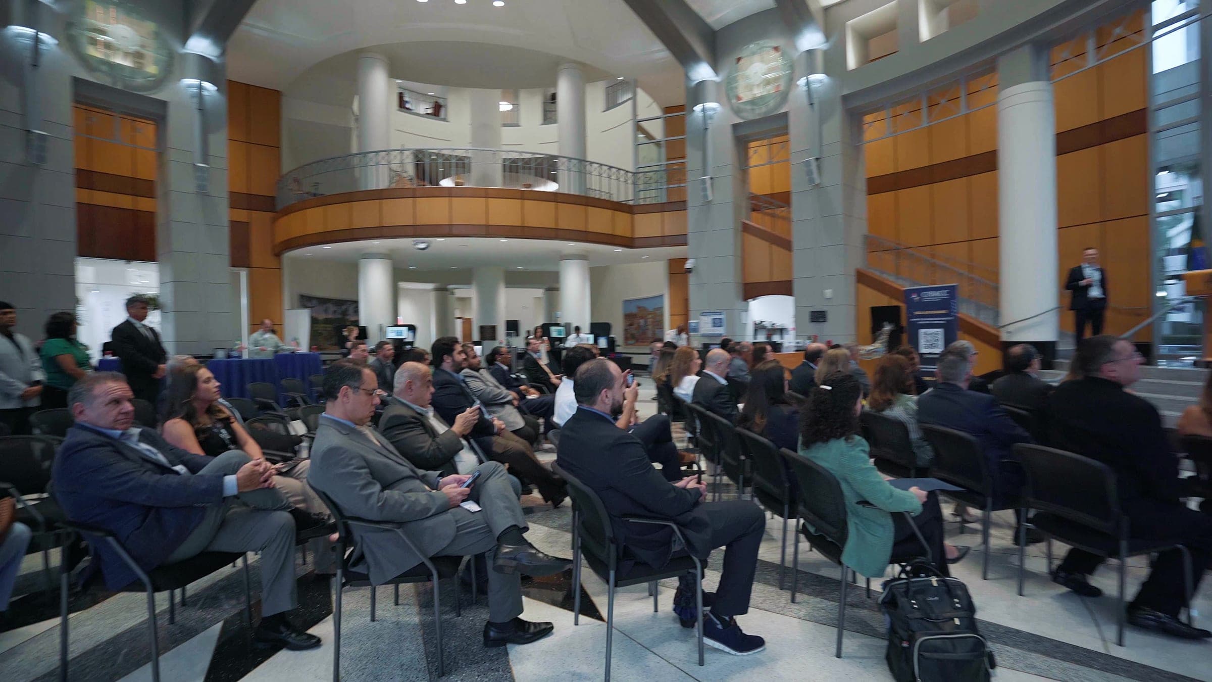 Guests gathered in the Orlando City Hall rotunda for the Brazilian Independence Day ceremony